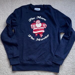 Old Navy Men's Navy Sweatshirt with Santa Graphic